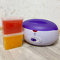 Парафінова ванна (парафінотопка) SM 507 (Біла з фіолетовою кришкою) + парафін 2000 мл