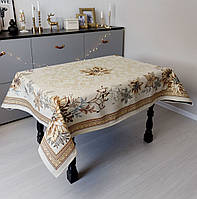 Скатертина на Новорічний стіл  135х140 см. гобеленова з люрексом