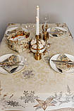 Скатертина на Новорічний стіл 135х140 см. гобеленова з люрексом, фото 6