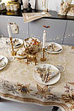 Скатертина на Новорічний стіл 135х140 см. гобеленова з люрексом, фото 8