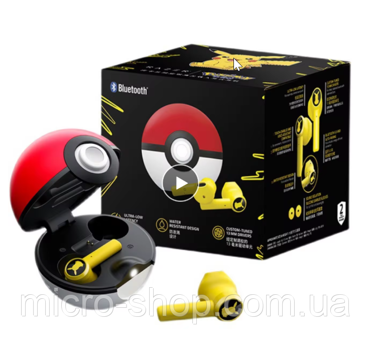 Бездротові Bluetooth навушники Покемон Пікачу Pokemon Pikachu