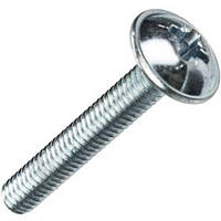 Гвинт з напівкруглою головкою з буртиком DIN 967 М3х6 Metalvis к. м. 4.6 PZ+SL цинк білий 1000 шт./пачка