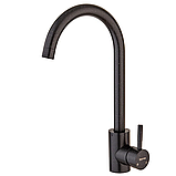 Змішувач для кухні ЧОРНИЙ камінь з нержавіючої сталі Mixxus SUS-011 Stone Black (MI6209), фото 5