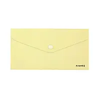 Папка-конверт (пластикова на кнопці жовта) DL Axent Pastelini 1414-08
