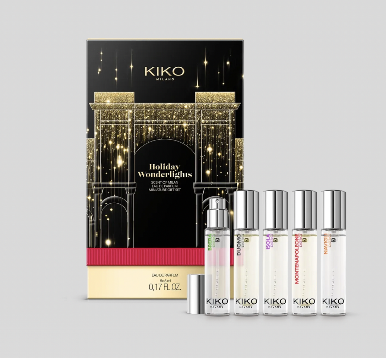 Подарунковий парфумерний набір Kiko Milano holiday wonderlights scent of milan eau de parfum miniature gift set