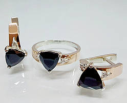 Срібний комплект з золотими накладками