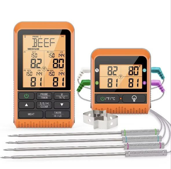 Чотириканальний термометр ThermoPro TP829C (-10 °C до +300 °C) з таймером. Дистанція до 300 метрів
