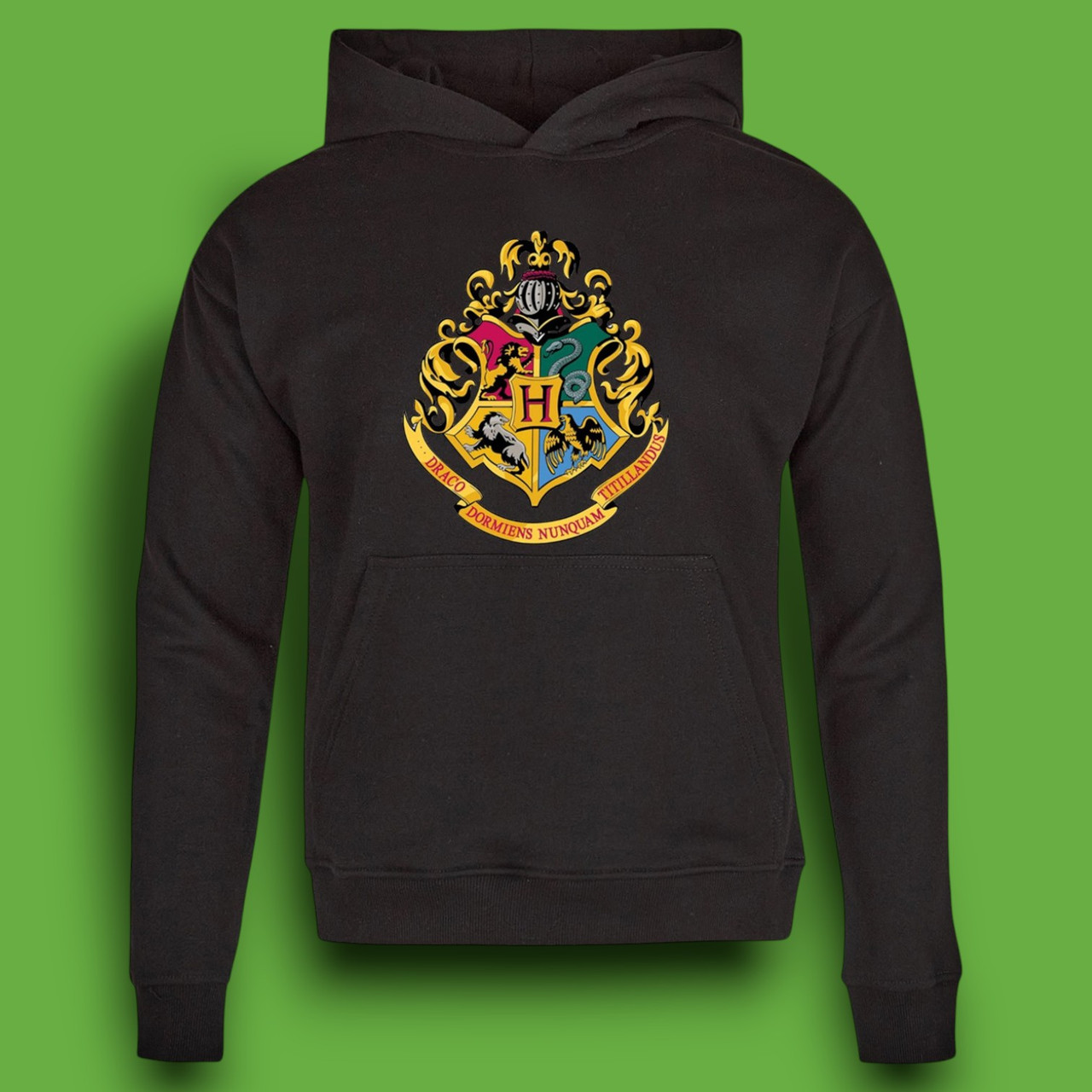 Теплий худі Hogwarts на флісі, чорний, S-XXL, фото 1