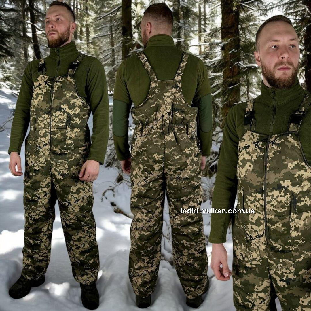 Чоловічий зимовий комбінезон піксель, армійський зимовий комбінезон піксель, фото 1