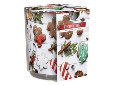 Свічка ароматизована у склі SN 72S Festive Time ТМ BISPOL BP