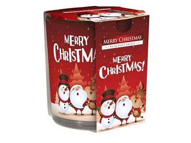 Свічка ароматизована у склі SN 72S Merry Christmas ТМ BISPOL BP