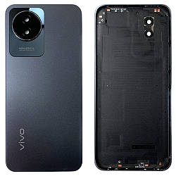 Задня кришка Vivo Y02 (сіра Оригінал зі склом камери)