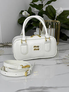 Жіноча сумка Miu Miu Arcadie Leather Bag білий