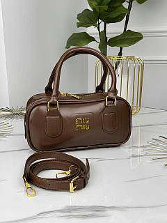 Жіноча сумка Miu Miu Arcadie Leather Bag коричнева