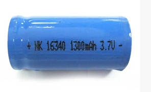 Акумулятор 16340 Li-Ion 1300 mAh 3,7V синій
