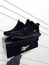 Зимові Чоловічі Кросівки Reebok Zig Kinetica Fur Waterproof Black / Рибок Зіг Кінетика Вотерпруф Чорні (Хутро), фото 6