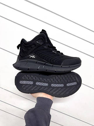 Зимові Чоловічі Кросівки Reebok Zig Kinetica Fur Waterproof Black / Рибок Зіг Кінетика Вотерпруф Чорні (Хутро), фото 1