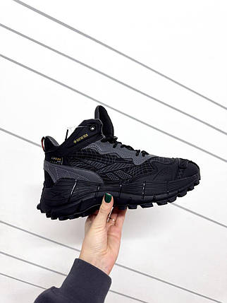 Зимові Чоловічі Кросівки Reebok Zig Kinetica 2.5 Edge High / Рибок Зіг Кінетика 2.5 Високі Чорні з Сірим Хутро, фото 1