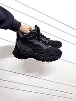 Зимові Чоловічі Кросівки Reebok Zig Kinetica 2.5 Edge High / Рибок Зіг Кінетика 2.5 Високі Чорні з Сірим Хутро, фото 3