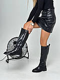 Чоботи жіночі шкіряні чорного кольору зимові, фото 3