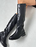 Чоботи жіночі шкіряні чорного кольору зимові, фото 6