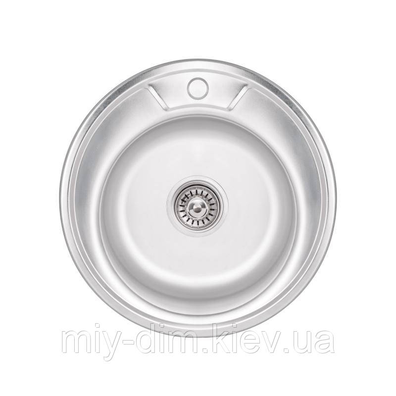 Кухонна мийка Lidz 490-A 0,6 мм Satin (LIDZ490A06SAT160)