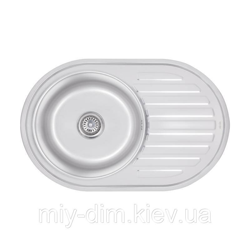 Кухонна мийка Lidz 7750 0,8 мм Satin (LIDZ7750SAT), фото 1