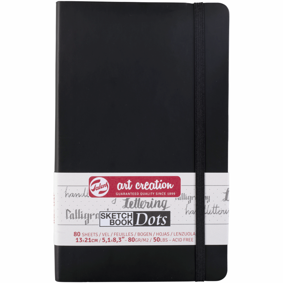 Блокнот для графіки та каліграфії у крапку Talens Art Creation DOTS А5 (13х21см) 80г/м2 80л чорний Royal