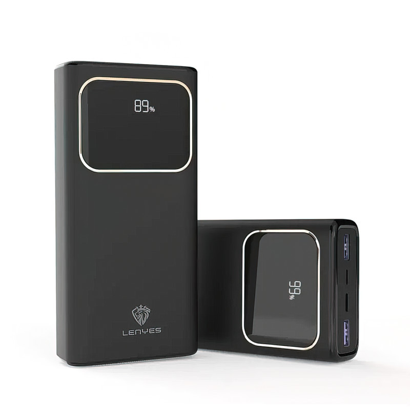 🖤Повербанк PowerBank LENYES PX388D 30000mAh PD 22.5W, портативний зарядний пристрій, реальна ємність, Чорний, фото 1