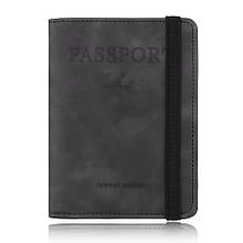 Обкладинка на паспорт гаманець темно-сірий