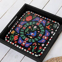 Дерев’яна таця з принтом Під крилом