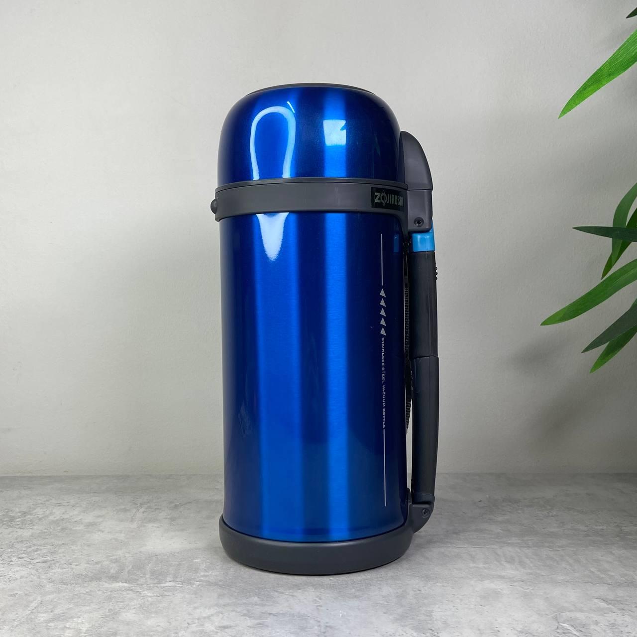 Термос Zojirushi SF-CC 1,5 л синій з розкладною ручкою та ремінцем