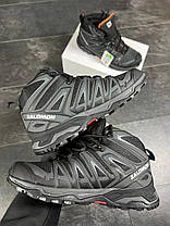 Зимові Чоловічі Кросівки Salomon Speed Cross Pro Black Grey / Саломон Спід Крос Про Чорні з Сірим (Хутро), фото 4