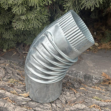 Коліно для димоходу одностінне D100-45° 0,5 мм оцинковане, фото 1