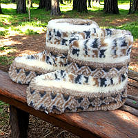 S-mt Чуни из овчины вышиванка 36-46 / женские и мужские домашние тапки, тапочки, бурки