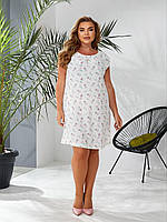 Элегантна літня сукня, легка сукня міді квітковий принт "Missi"- розмір 52