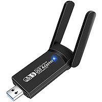 Двохдіапазонний мережевий USB Wi-Fi + Bluetooth адаптер Addap UWA-07 , бездротова мережева карта, 2.4/5GHz, 1300 Mbps