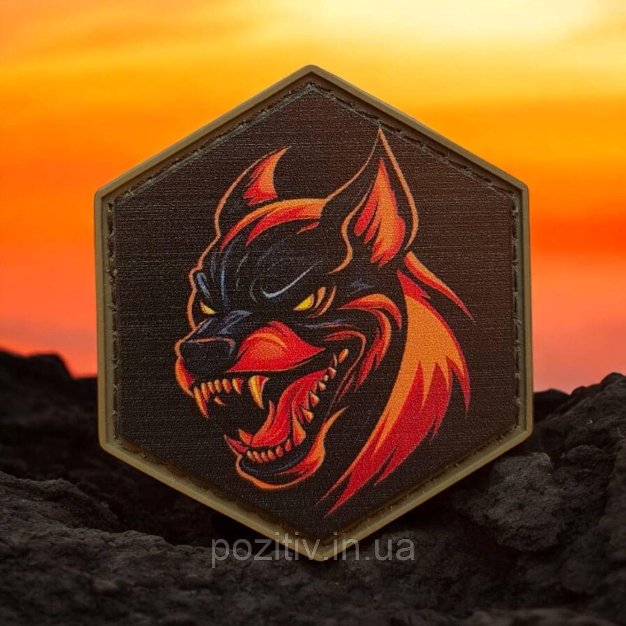 Шеврон злий пес на липучці ПВХ, фото 1