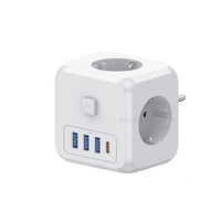 Мережевий фільтр 7в1 з вимикачем, USB Type-C і швидкою зарядкою, у кольорі білий.Хіт!