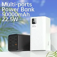 Зовнішній акумулятор PowerBank Konfulon J13 50000mAh /6 USB,2Type-C/ QC3.0+PD 22.W / Black-White /