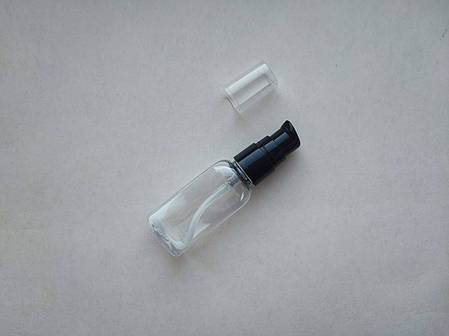 30 - 32 мл ПЕТ Овал прозорий флакон з чорним кремовим дозатором 18/410, для гелів, масел, масок, лосьонів, фото 1