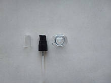 30 - 32 мл ПЕТ Овал прозорий флакон з чорним кремовим дозатором 18/410, для гелів, масел, масок, лосьонів, фото 4