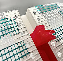 Рустовочний профіль ПВХ з сіткою руст (боні) декоративний для фасаду та інтер'єру 50 на 20 мм довжина 3 метри