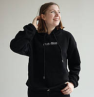 Худі жіночий фліс чорний Арт.2292 black one size (44-48)(р) (Корея)