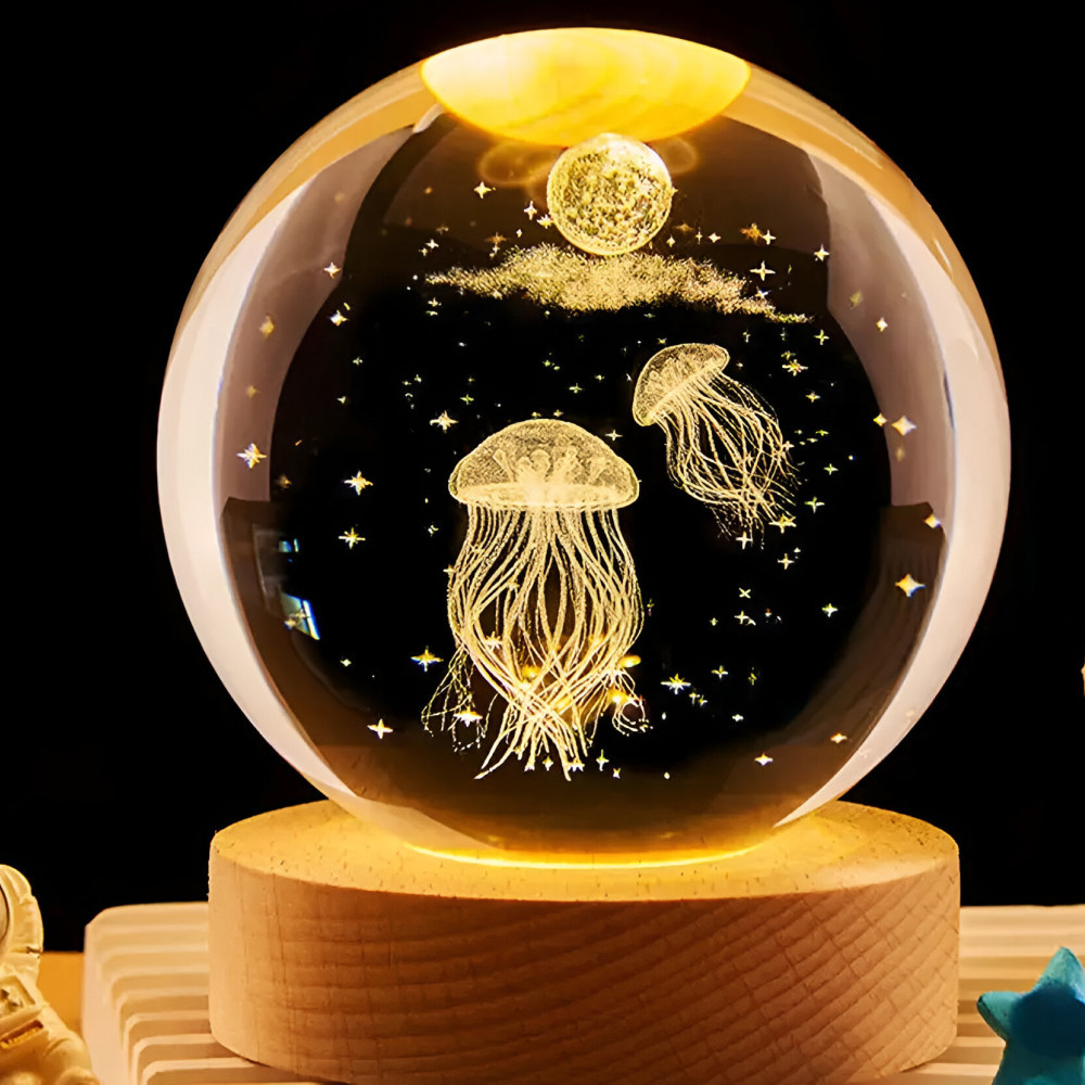 Настільний світлодіодний 3D нічник куля RIAS R229 "Медузи" (3_05708), фото 1