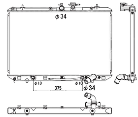 Радіатор охолодження двигуна Toyota Highlander 07-13 Koyorad АКПП/МКПП; 767X475X24; (2.7)