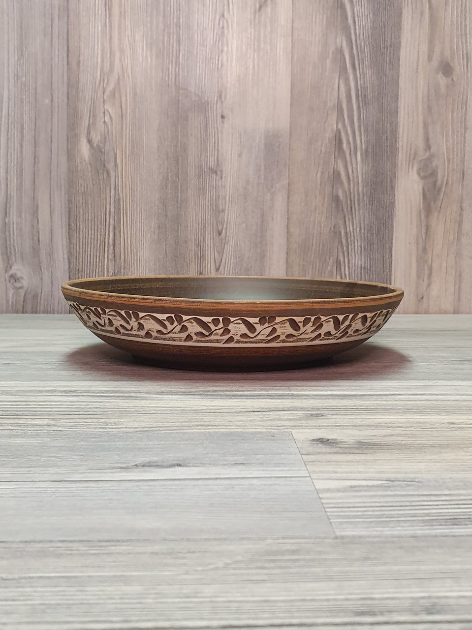 Салатник / салатниця / тарілка для салату глиняний (з червоної глини) 0,6 л