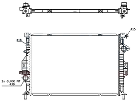 Радіатор охолодження двигуна Ford Kuga 12-16 Nissens АКПП/МКПП; 670X448X30; (2.0 TDCI)