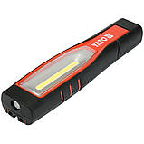 Лампа світлодіодна для майстерні 3.7 В акумулятор Li-Ion (4 режими) 2 гачки зарядний USB пристрій Yato YT-08524, фото 6