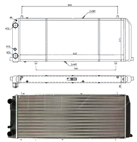 Радіатор охолодження двигуна Audi 100 82-91 Nissens МКПП; 650X270X38; (1.8)